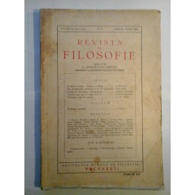 REVISTA  DE  FILOSOFIE  * Nr. 2 * Aprilie-Iunie 1933  -  Director C. RADULESCU-MOTRU 